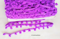 Thumbnail for Purple Pom Pom Fringe Trim, Pompom Trimming, Tassels