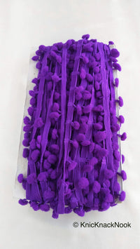 Thumbnail for Purple Pom Pom Fringe Trim, Pompom Trimming, Tassels