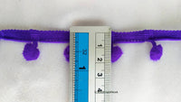 Thumbnail for Purple Pom Pom Fringe Trim, Pompom Trimming, Tassels