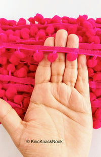 Thumbnail for Pink Pom Pom Fringe Trim, Pompom Trimming, Tassels