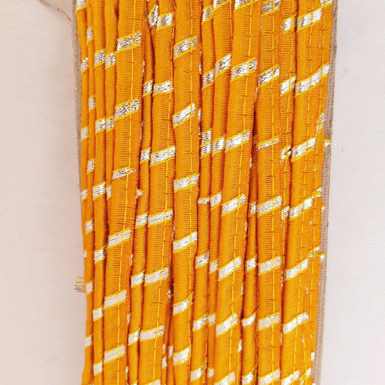 Yellow Buttercup And Gold Stripes Piping Cord Trim, Approx. 8 mm wide, One Yard Trim