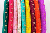 Thumbnail for Caribbean Green Net Lace Trim In Floral Embroidery And Glitter Gold Sequins, , Wedding Trims
