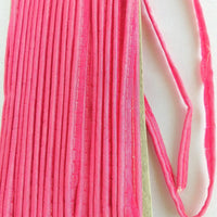 Thumbnail for 2mm Flanged Insertion Piping on 9mm Band, Dark Pink Art Silk Fabric Trim, Cord piping Trim