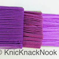 Thumbnail for 2mm Flanged Insertion Piping on 9mm Band, Violet Purple Art Silk Fabric Trim, Cord piping Trim