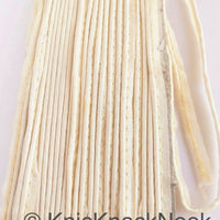 Thumbnail for 2mm Flanged Insertion Piping on 9mm Band, Beige Art Silk Fabric Trim, Cord piping Trim