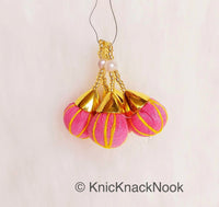 Thumbnail for Baby Pink Tassels Art Silk Fabric Balls Bunch, Latkan, Embellishments