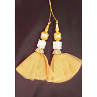 Thumbnail for Net Tassels Latkan With Gold And Pearl Beads, Diamante, Crystal Latkan