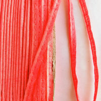 Thumbnail for 2mm Flanged Insertion Piping on 9mm Band, Bright Pink Art Silk Fabric Trim, Cord piping Trim