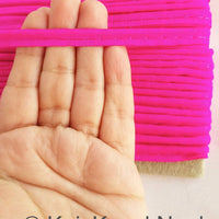 Thumbnail for 2mm Flanged Insertion Piping on 9mm Band, Fuchsia Pink Art Silk Fabric Trim, Cord piping Trim