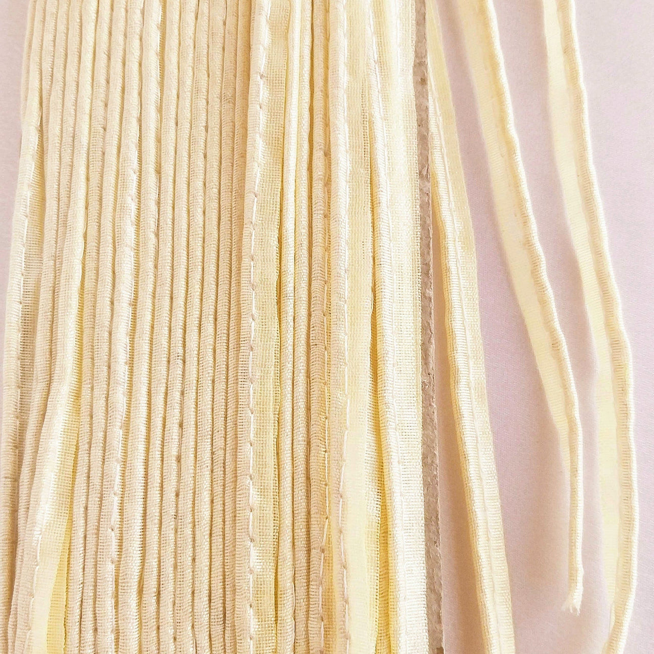 2mm Flanged Insertion Piping on 9mm Band, Off White Art Silk Trim, Cord piping Trim