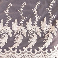 Thumbnail for White Net Trim With Beautiful Floral Embroidery, Approx. 10.5 Inches wide, Lace Trim