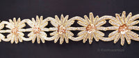 Thumbnail for Embroidered Silver And Gold Zardozi Floral Trim, Threadwork Lace, Indian Trim