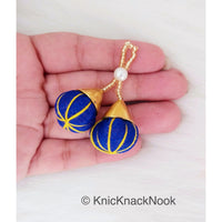 Thumbnail for Royal Blue Tassels Art Silk Fabric Balls Bunch, Latkan, Embellishments