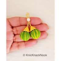 Thumbnail for Green Tassels Art Silk Fabric Balls Bunch, Latkan, Embellishments