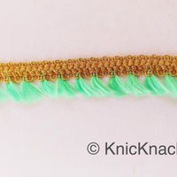 Thumbnail for Green Tassels Trim, Gold Fringe Trim, Beaded Trim