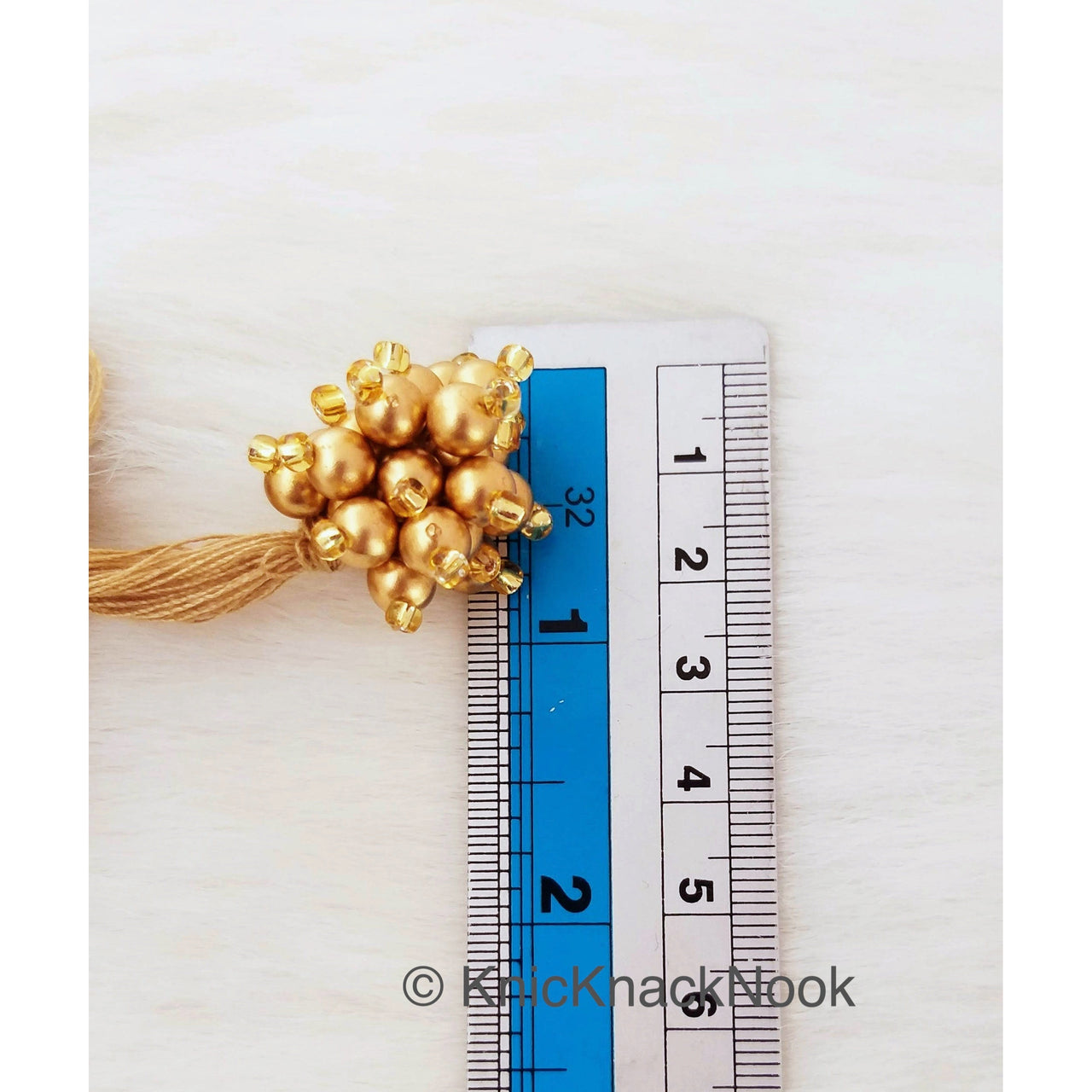 Gold Bead Tassels Latkan, Indian Latkans, Gold Beaded Danglers