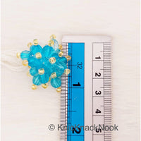 Thumbnail for Blue Bead Tassels Latkan, Indian Latkans, Gold Beaded Danglers