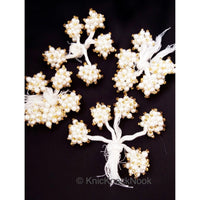 Thumbnail for White Pearl Tassels Latkan, Indian Latkans, Gold Beaded Danglers