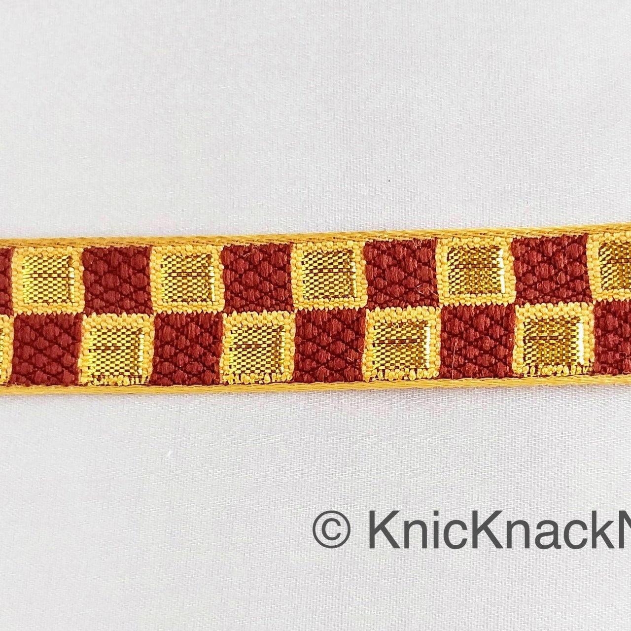 Brown and Gold Jacquard Weaving Trim, Trim By 2 Yards, Craft Decorative Ribbon
