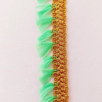 Thumbnail for Green Tassels Trim, Gold Fringe Trim, Beaded Trim
