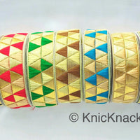 Thumbnail for Beige and Gold Jacquard Weaving Trim, Trim By 2 Yards, Craft Decorative Ribbon