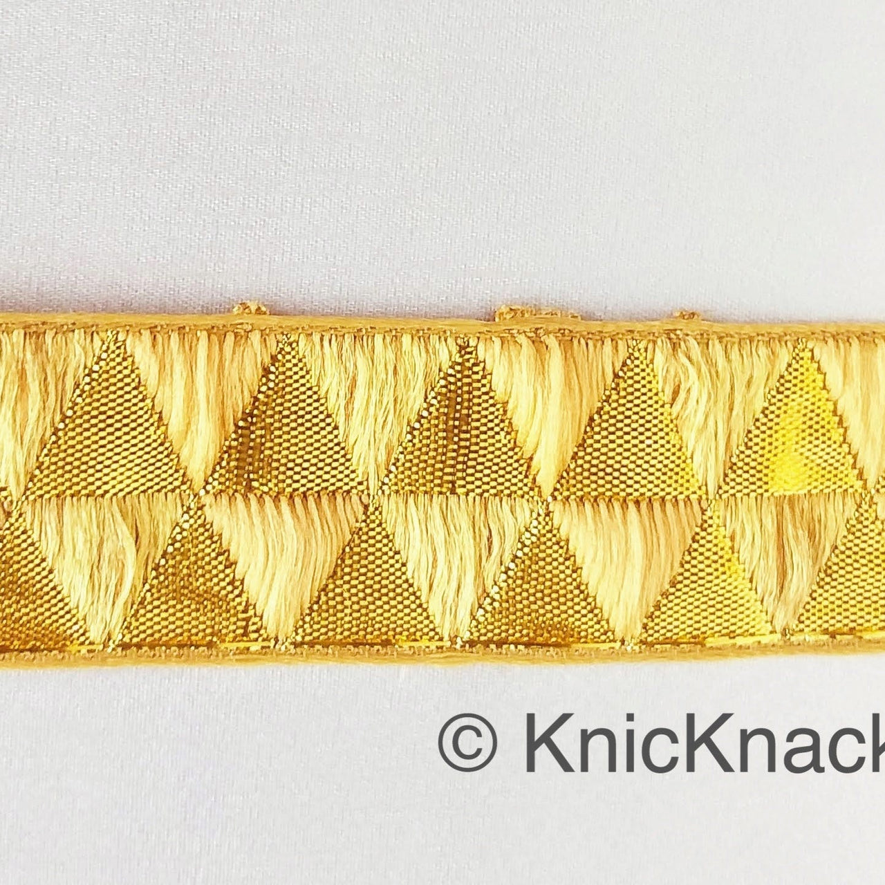 Beige and Gold Jacquard Weaving Trim, Trim By 2 Yards, Craft Decorative Ribbon