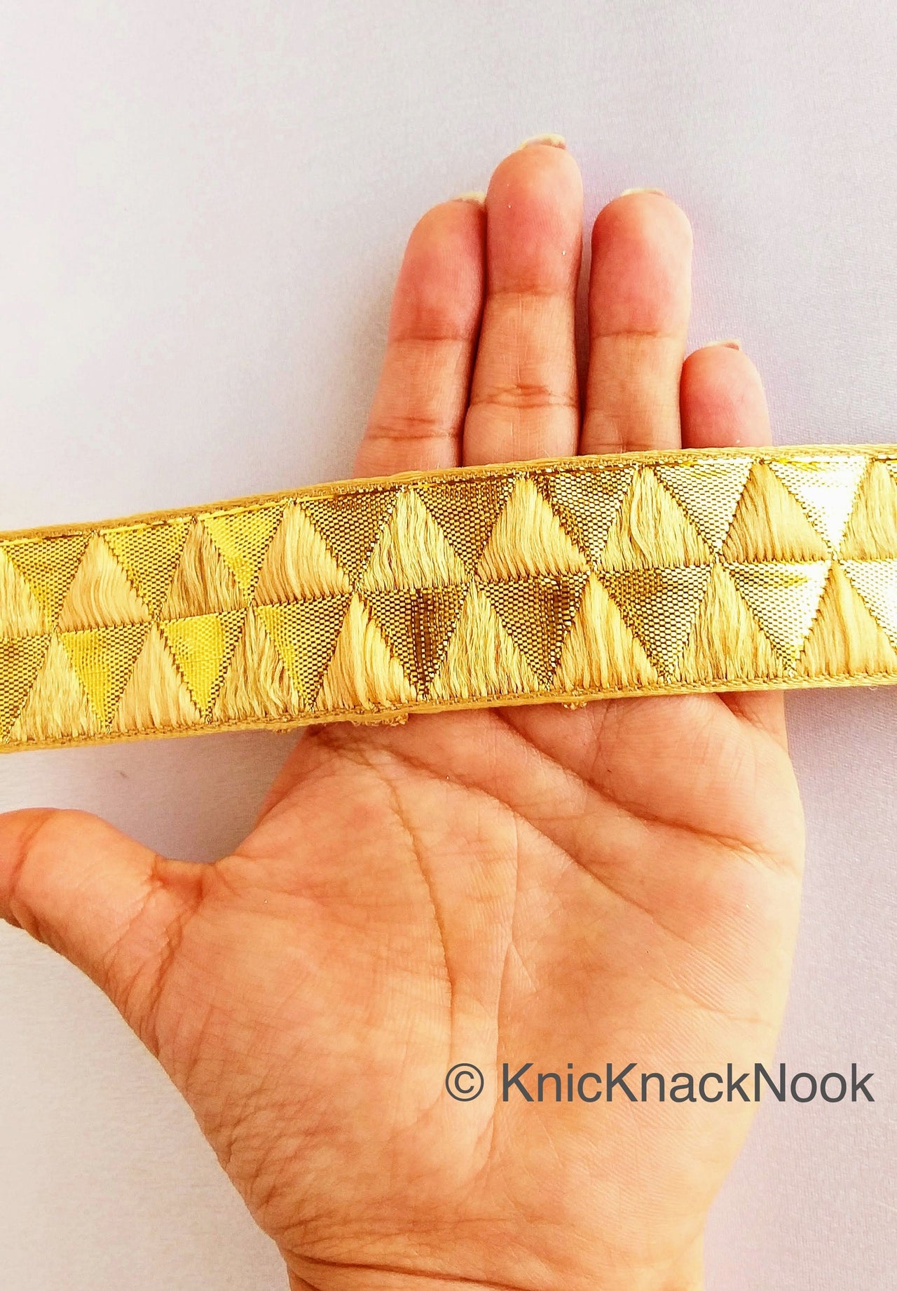 Beige and Gold Jacquard Weaving Trim, Trim By 2 Yards, Craft Decorative Ribbon