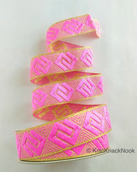 Thumbnail for Greek Key Jacquard Trim, Approx 28mm Wide, Decorative Trim