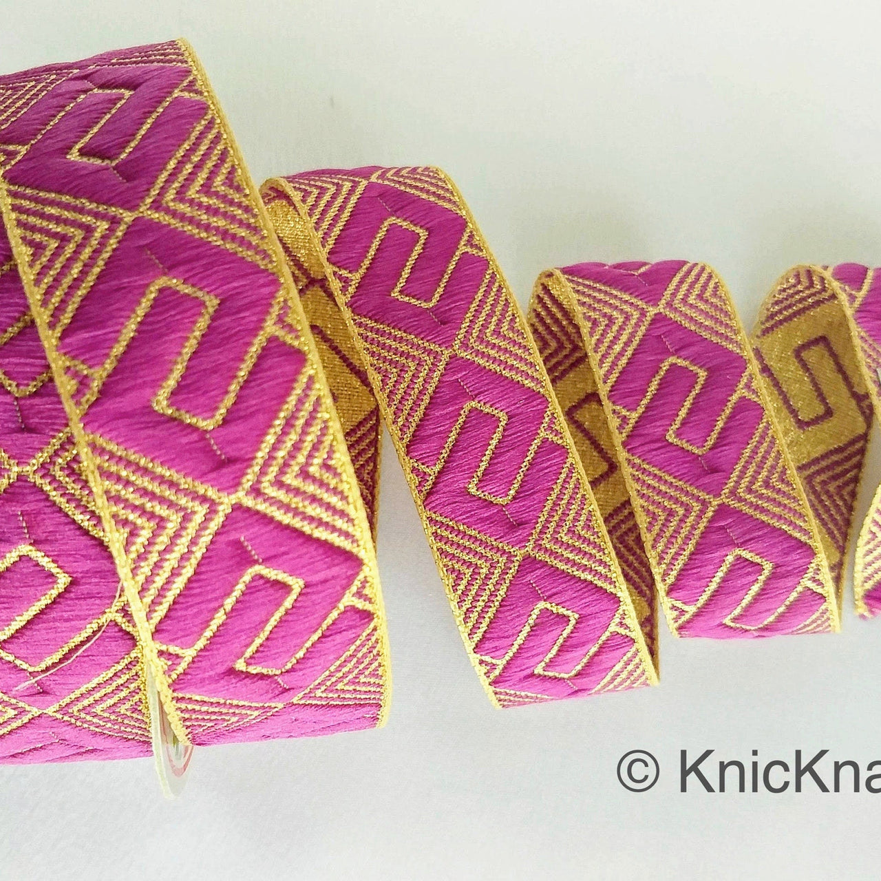 Greek Key Jacquard Trim, Approx 28mm Wide, Decorative Trim