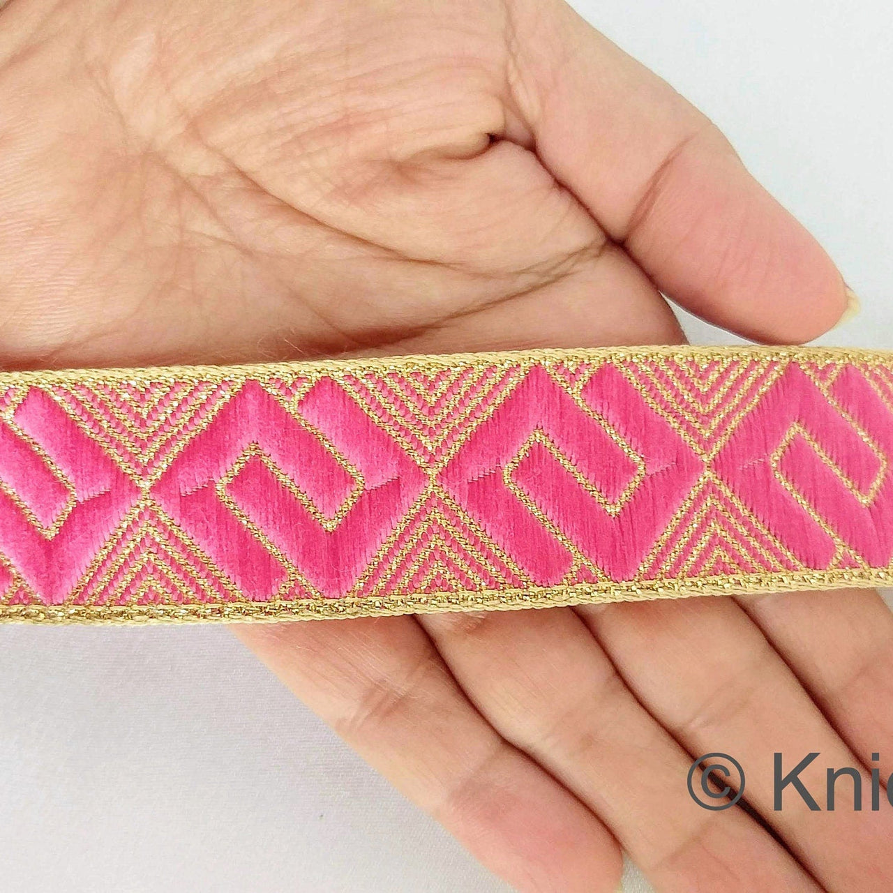 Greek Key Jacquard Trim, Approx 28mm Wide, Decorative Trim