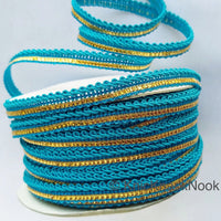 Thumbnail for Blue And Gold Gimp Trim, Approx. 8mm wide, Upholstery Trim