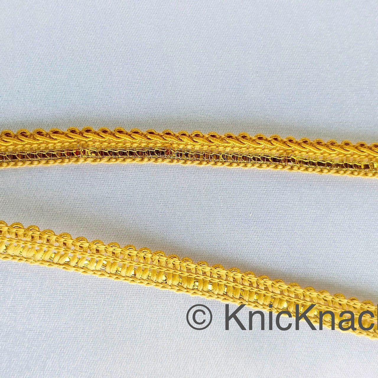 Bamboo Brown And Gold Gimp Trim, Approx. 8mm wide, Upholstery Trim