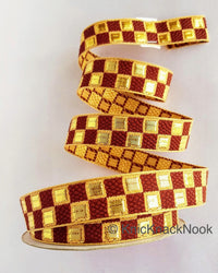 Thumbnail for Brown and Gold Jacquard Weaving Trim, Trim By 2 Yards, Craft Decorative Ribbon