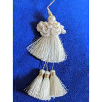 Thumbnail for Off White Tassels With Pearl and Beads Embellishments Indian Tassels Wedding Bridal Latkan, Ethnic Tassels, Indian Latkan