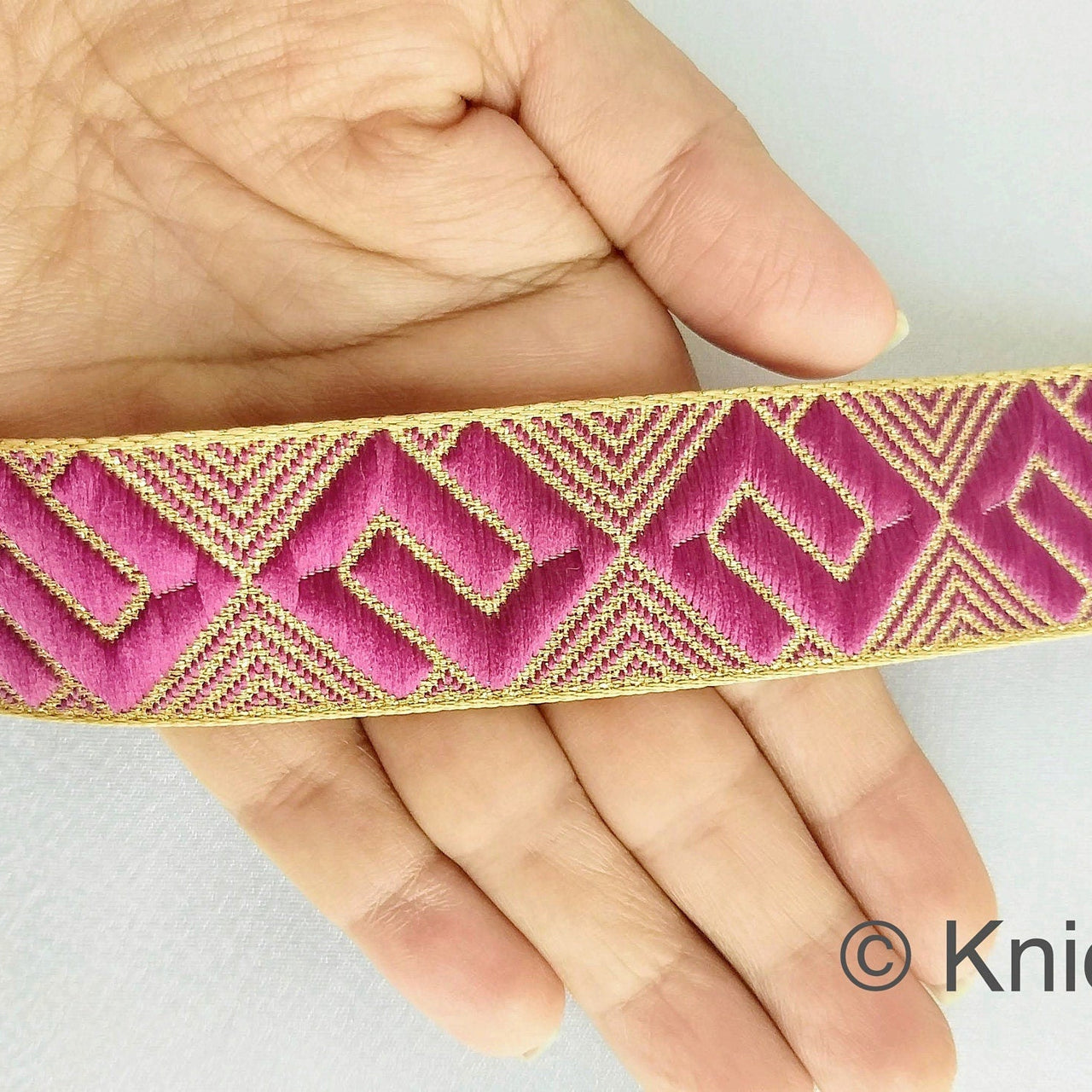 Greek Key Jacquard Trim, Approx 28mm Wide, Decorative Trim