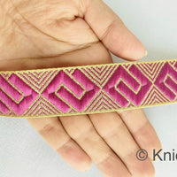 Thumbnail for Greek Key Jacquard Trim, Approx 28mm Wide, Decorative Trim