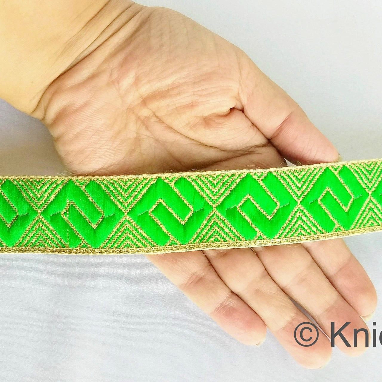 Greek Key Jacquard Trim, Approx 28mm Wide, Decorative Trim