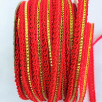 Thumbnail for Red And Gold Gimp Trim, Approx. 8mm wide, Upholstery Trim