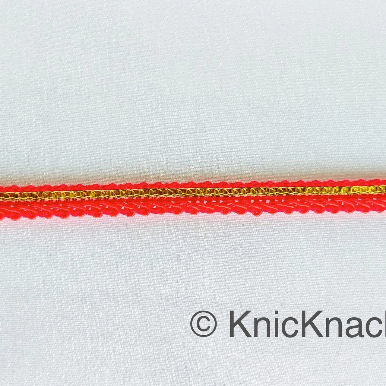Red And Gold Gimp Trim, Approx. 8mm wide, Upholstery Trim
