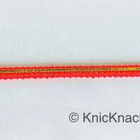 Thumbnail for Red And Gold Gimp Trim, Approx. 8mm wide, Upholstery Trim