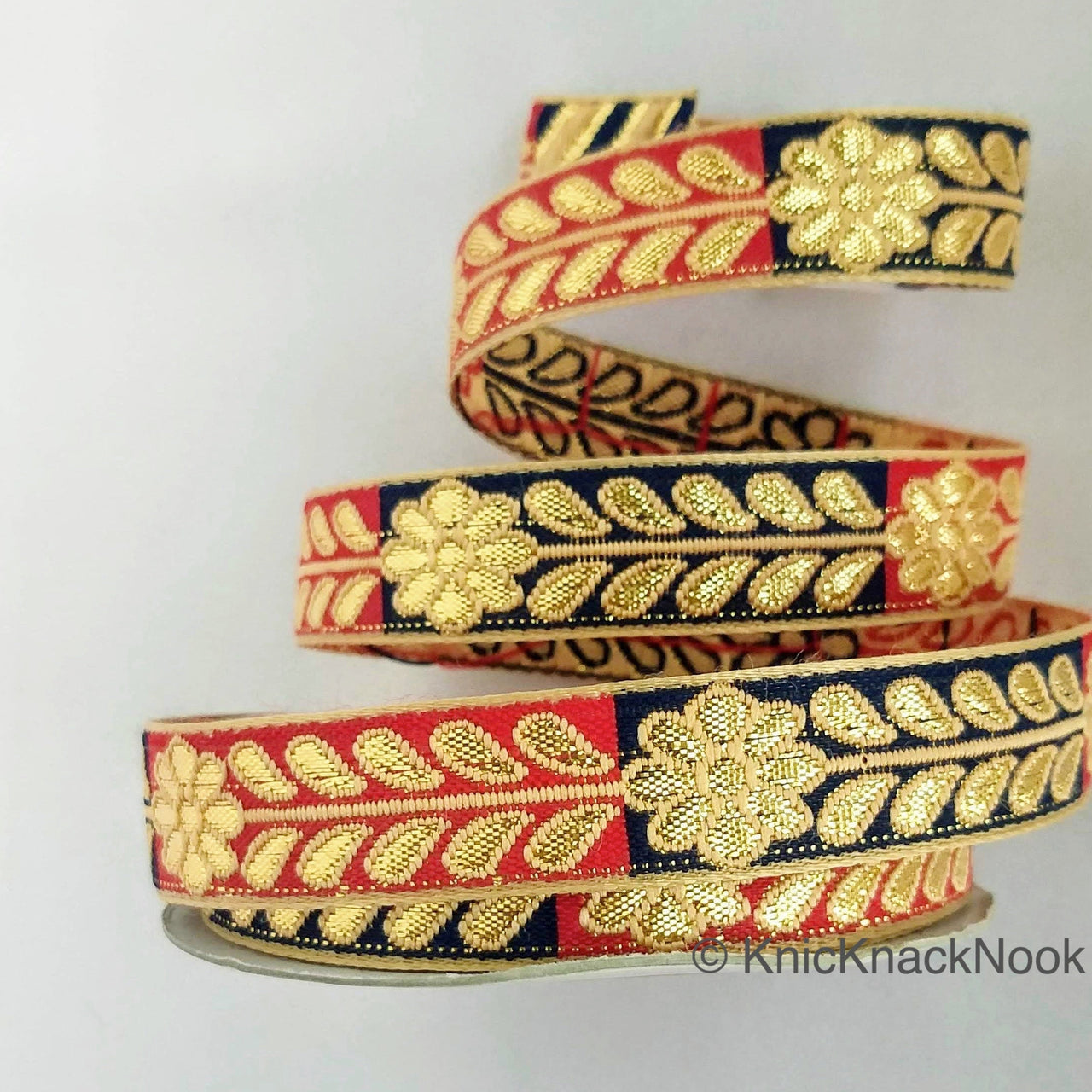 Floral Jacquard Trim Decorative Trim Fashion Trim, Ribbon Sash, Indian Trim