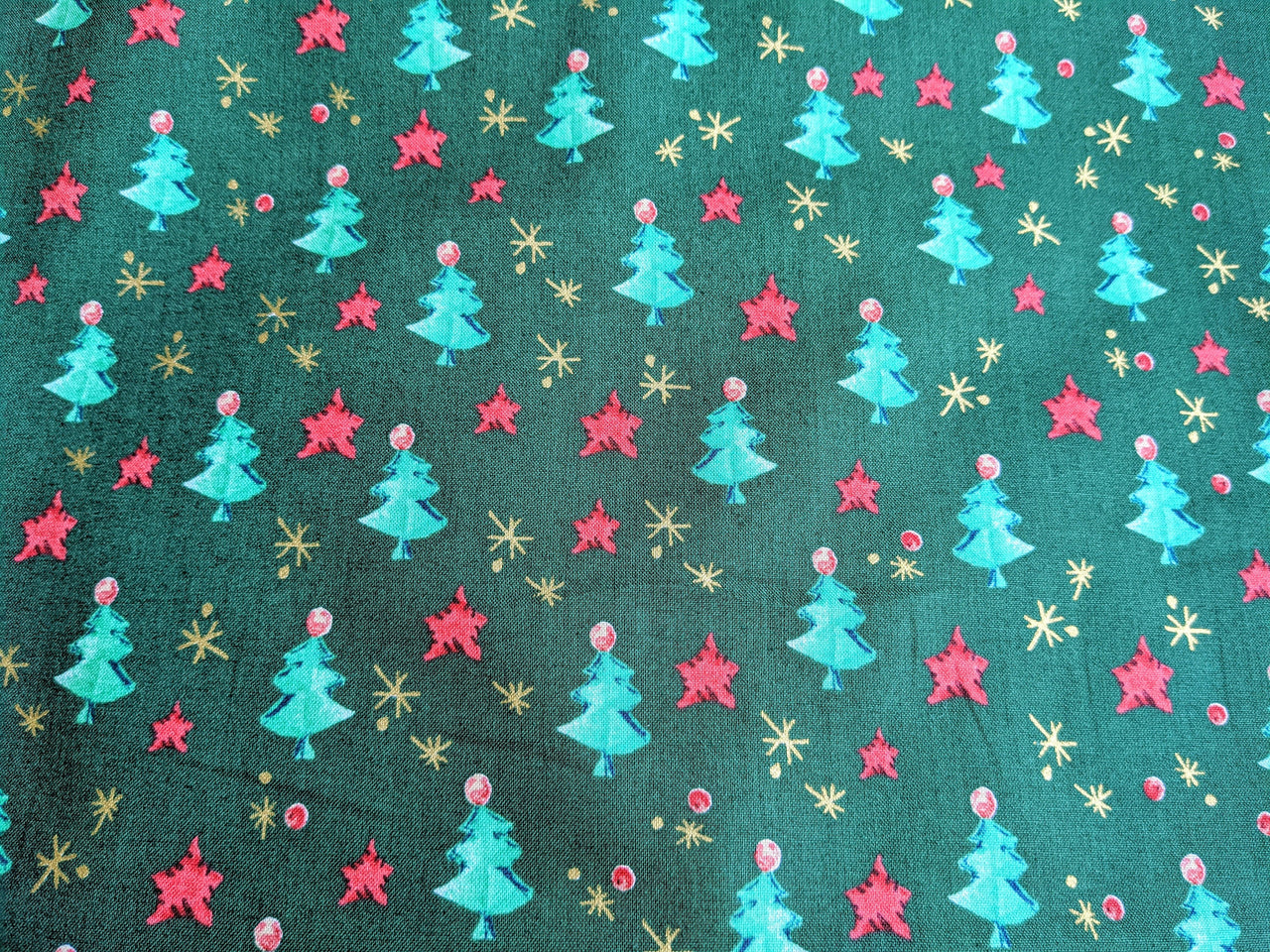 Bottle Green Christmas Trees Cotton Fabric Christmas Fabric, Festive Fabric, Holiday Fabric