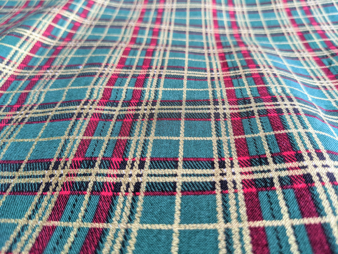 Bottle Green Christmas Tartan Cotton Fabric Christmas Fabric, Festive Fabric, Holiday Fabric