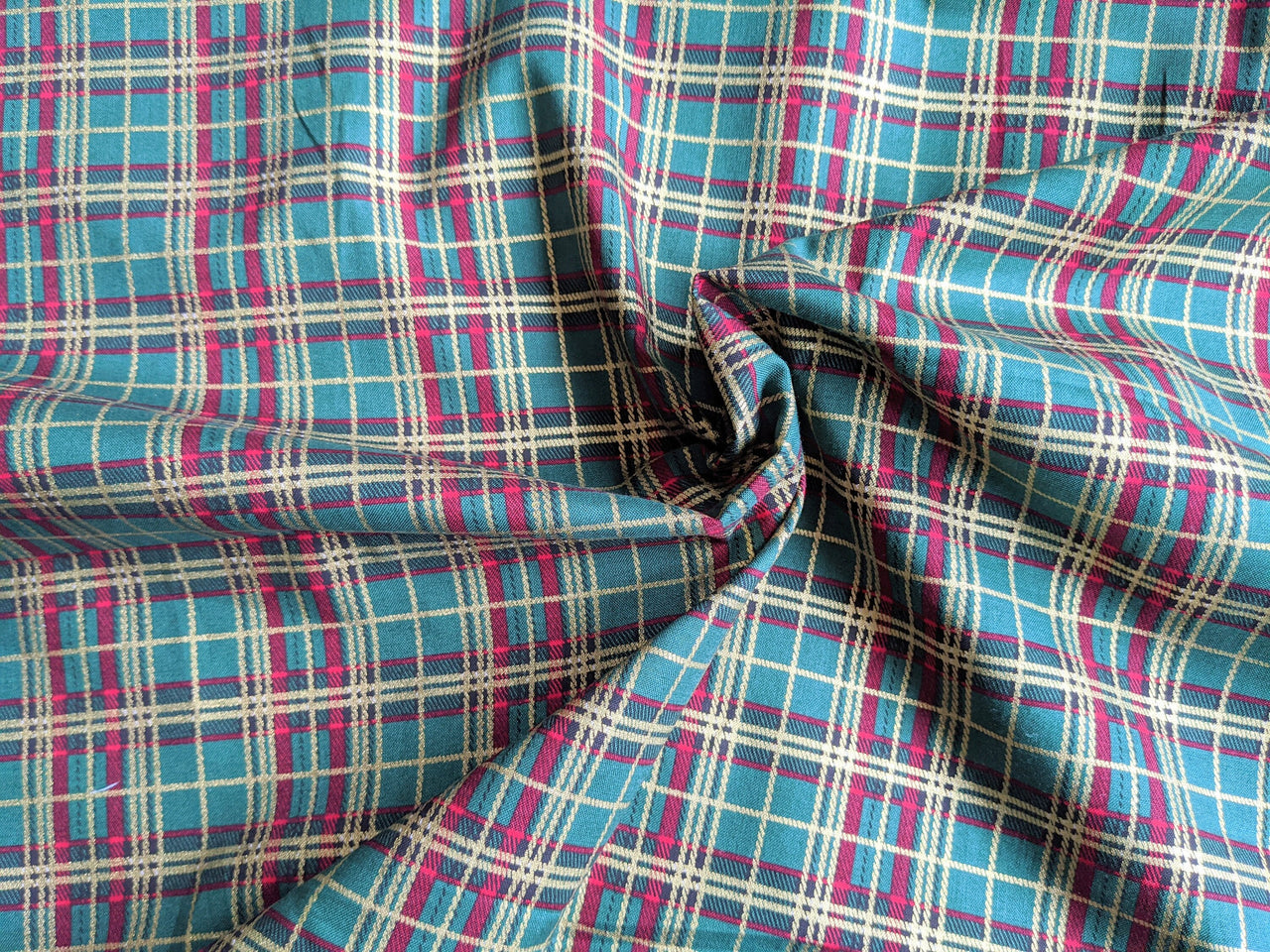 Bottle Green Christmas Tartan Cotton Fabric Christmas Fabric, Festive Fabric, Holiday Fabric