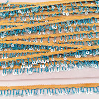 Thumbnail for Brown Beaded Sequins Fringe Trim, Craft Ribbon Christmas Trimming, Trim By 3 Yards Decorative Trim