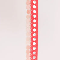 Thumbnail for Salmon Pink Fringe Trim With Mirrors And Sequins Tassels, Boho, Bohemian Trim
