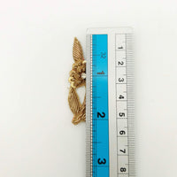 Thumbnail for Hand Embroidered Floral Applique Antique Gold With Bullion Wire Zardozi Embroidery Motif, 3 pcs