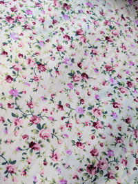 Thumbnail for Pink Poly Cotton Rose Fabric, Floral Fabric, Small Print Fabric