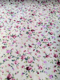 Thumbnail for Pink Poly Cotton Rose Fabric, Floral Fabric, Small Print Fabric