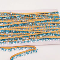 Thumbnail for Brown Beaded Sequins Fringe Trim, Craft Ribbon Christmas Trimming, Trim By 3 Yards Decorative Trim